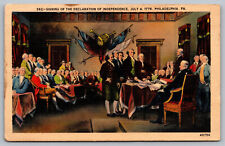 Postcard Signing Of The Declaration Of Independence, Philadelphia, Pa D13 picture
