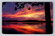 Aitkins MN-Minnesota, General Sunset Lake Greetings, Vintage c1960 Postcard picture