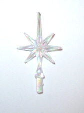 SNOWFLAKE STAR  Iridescent Aurora CLEAR SMALL  Ceramic Tree TINY TOPPER SPECIAL picture