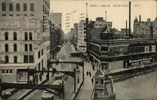 1914 Milwaukee,WI Grand Avenue Wisconsin Antique Postcard 2c stamp Vintage picture