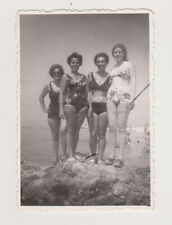 Pretty Attractive Young Women Beach Bikini Swimsuit Females Vintage Old Photo picture