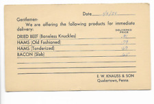 1954-POSTAL CARD-ADVERTISING-E. W. KNAUSS & SON-QUAKERTOWN, PENNA. picture