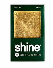 NEW Shine 6-Sheet Pack KING SIZE Rolling Paper 24K 24 Karat Gold  picture