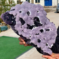 6.35LB Rare transparent Purple cubic fluorite mineral crystal sample / China picture