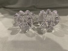 Exquisite Pair of ART Vannes Le Chatel France Crystal Candle or Votive Holders picture