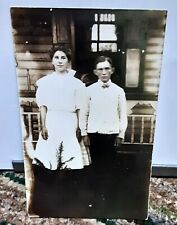 Vintage 1900s RPPC Man and Woman Posing Post Card picture