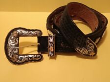 Montana Silversmiths Filigree 3 Piece Buckle Set Acc Buckle 61565 Leather Belt picture