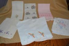 Vintage hand embroidered Fingertip Hand Towels Lot of 8 picture