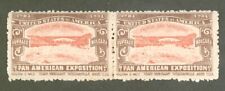 RARE 1901 Pan American Exposition H PAIR BC250 MNH B&W Cinderella Stamp Am Expo picture