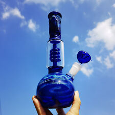 10inch Blue Smoking Hookah Glass Water Pipe Bong Bubbler Shisha + 14mm W/Bowl picture