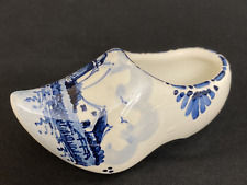 Vtg Delft Blue Mini Ceramic Dutch Clog Shoe Holland Hand Painted 3.75” L picture