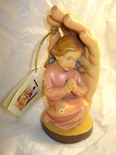 PEMA Original Woodcarvings Hand of God with baby girl , hand painted 4.5” Italy picture