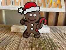 Festive Gingerbread Man Decor | Santa Hat Candy Cane Christmas Decor picture
