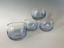 Set/4 VINTAGE FEDERAL IRIDESCENT BLUE ROLY POLY COCKTAIL BEVERAGE GLASS Bar Ware picture