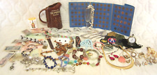 Junk Lot Drawer Lot Penny Album, Vtg. to Now Jewelry, Working Watches, PUB JUG picture