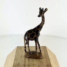 Vintage Wooden Hand Carved Giraffe Made In Kenya Beautifully Hand Carved picture