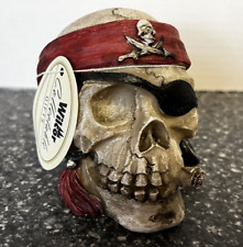 NEW Pirate Skull Bank Resin 4