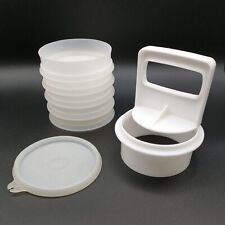 Vintage Tupperware Hamburger Patty Press 5 Keepers 1 Lid & Patty Maker Ring Lot picture