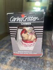 Vintage Jasco Bisque Porcelain Caring Critter Chimers Bell MOMMY MOUSE AND BABY  picture