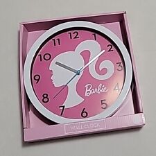 BARBIE Silhouette Wall Clock Mattel Hot Pink Analog Large Numbers New NIB HTF picture