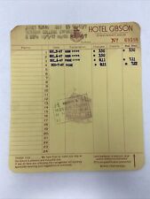 1947 Hotel Gibson Cincinnati OH Room Bill Receipt Vintage Room Rates Price picture