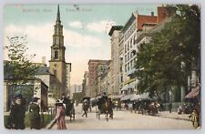 Postcard Massachusetts Boston Tremont Street View Circuit RPO Cancel 1907 picture