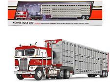 Kenworth K100 COE Red and White with 45' Wilson Vintage Livestock Trailer picture
