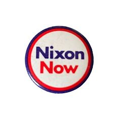 Vintage Nixon Now Political Campaign Button Pinback Pin 1 1/8