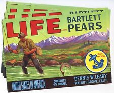 25 Life Brand Pear Crate Labels, Wholesale, Walnut Grove, California picture