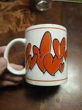 Cute Ceramic White & Red LOVE & HEARTS Coffee Mug pre-owned 4