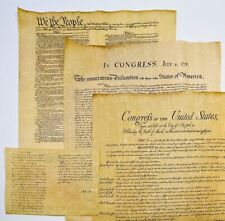 4 Documents  Constitution, Declaration Independence, Gettysburg, Bill of Rights picture