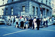 VTG 1950s 35MM SLIDE NYC STREET SCENE WEST VILLAGE CROWD BY ARTWORK #29-3K picture