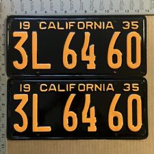 1935 California license plate pair 3L 6460 YOM DMV SHOW CAR READY 13770 picture