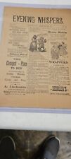 Old Rare 1897 Shamokin PA advertisement Evening Whispers bulletin Newspaper picture