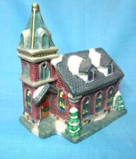 Cobblestone Corners Windham Heights Red Brick Church Christmas Village 2004 picture