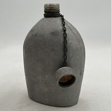 Rare WW1 US Army Early M-1910 Canteen w/ Flat Top? Cap Spun Aluminum WWI picture