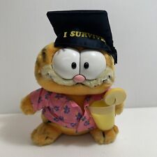Vtg 1980’s Garfield Plush I Survived Tropical Shirt Drink Mortarboard Graduation picture