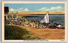 Fairhaven, Massachusetts MA - Fort Phoenix Bathing Beach - Vintage Postcard picture