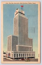 c1940s-50s~Dallas Texas TX~Mercantile Bank~The Merc~Downtown~Art Deco~Postcard picture