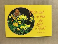 Postcard Bible Psalms 34:8 Old Testament Taste And See Vintage Religious PC picture