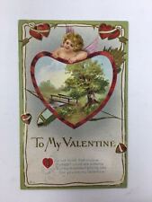c. 1912 Valentine Postcard Cupid Heart Nash Series No 4 Embossed picture