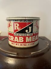 Vintage Ray Jones Crab Meat Tin Can Talbot County Maryland Not Oyster Can picture