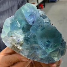 2.27LB Rare transparent blue cubic fluorite mineral crystal sample / China picture