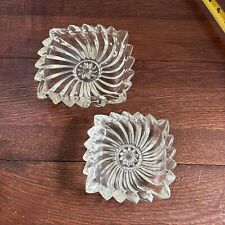 Vintage Crystal Spiral Nesting Ashtrays Set Of Two Perfect Condition picture