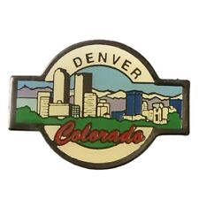Vintage Denver Colorado City Skyline Scenic Travel Souvenir Pin picture