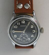 Marked D.H. German WWII Military Watch Moeris Deutsche Heer Black Dial Running picture
