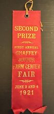 1921 2nd Prize Ribbon Chaffey Junior Farm Center Fair California picture