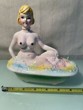 Vintage Risque Naked Porcelain Nude Girl In Bubble Bath Cup Holder From Japan picture