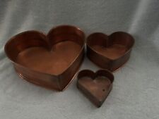 Set of Michael Bonne Vintage Signed Copper 8 5 & 3 in Heart Pans 90 91 Inscribed picture