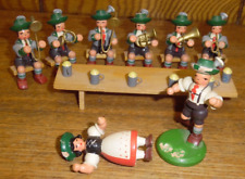 Vintage Miniature Wood Musician & Dancing Figurines - Made In Germany - 1 3/4